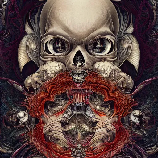 Prompt: portrait of memento mori, symmetrical, by yoichi hatakenaka, masamune shirow, josan gonzales and dan mumford, ayami kojima, takato yamamoto, barclay shaw, karol bak, yukito kishiro