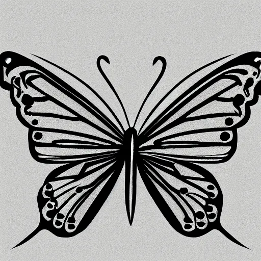 Prompt: butterfly, drawn with a single line, line drawing, art, minimalist, continuous line drawing,