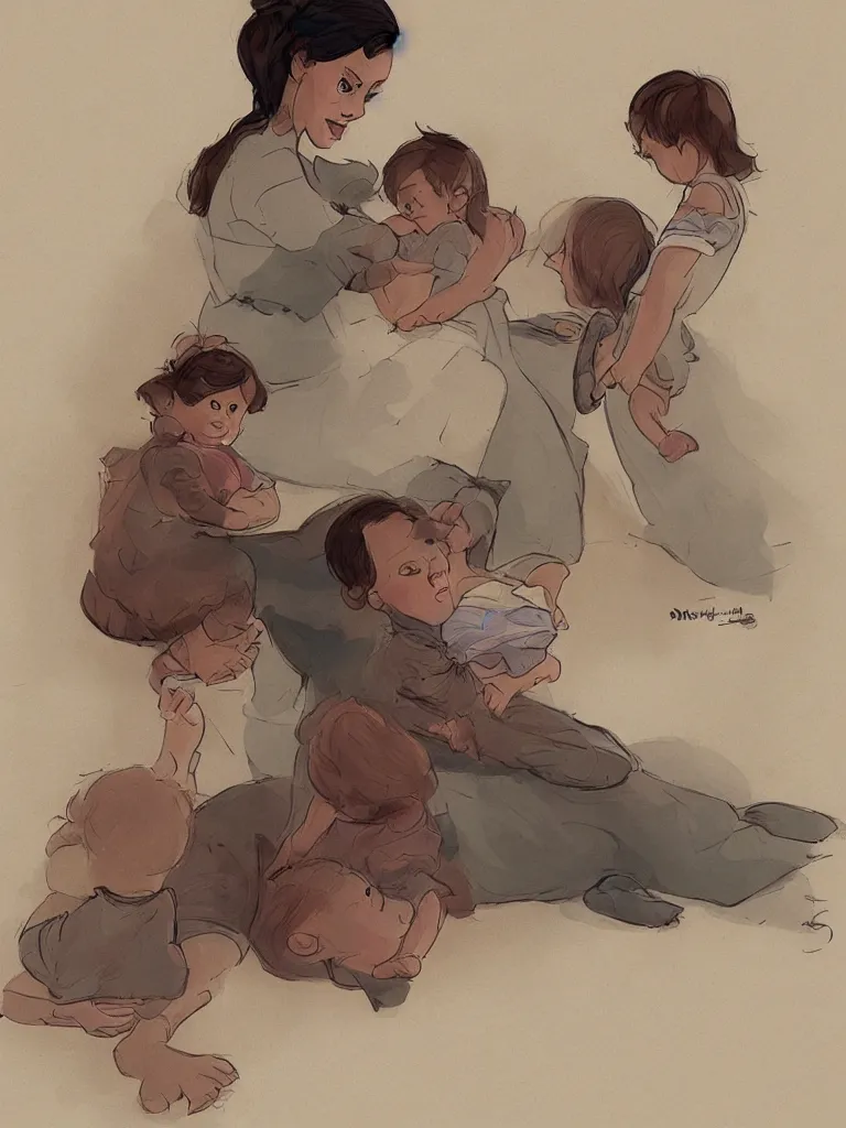 Prompt: motherhood by Disney Concept Artists, blunt borders, rule of thirds
