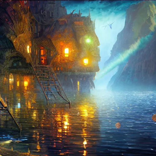 Image similar to cryengine render by android jones, james christensen, rob gonsalves, leonid afremov and tim white