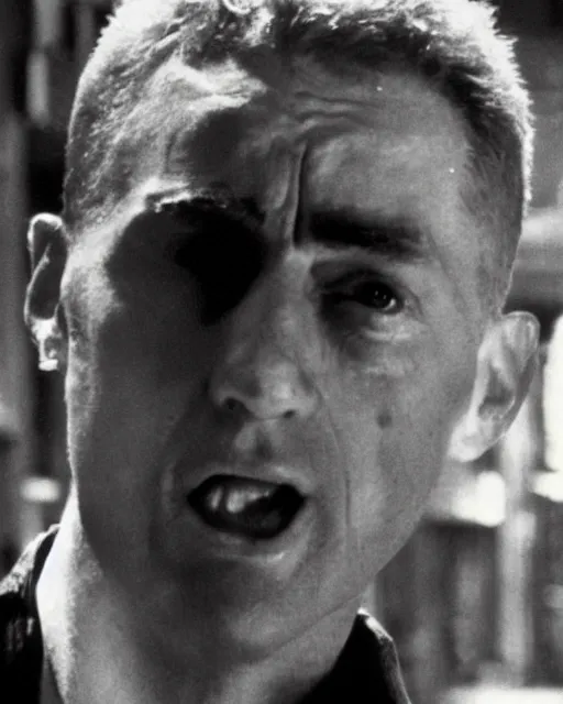 Image similar to film still close - up shot of bill clinton as travis bickle from the movie taxi driver. photographic, photography