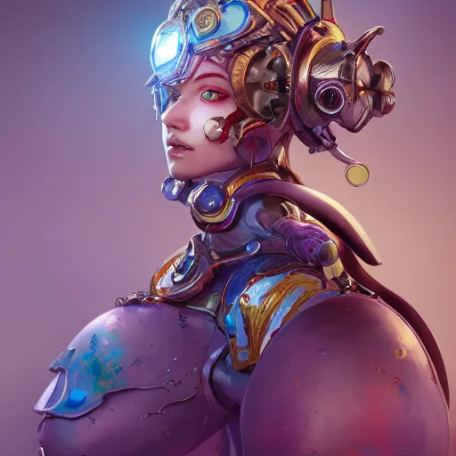 Image similar to studio portrait of lawful good colorful female holy mecha paladin absurdly beautiful, elegant, young sensual graceful woman, ultrafine hyperrealistic detailed face illustration by kim jung gi, irakli nadar, intricate linework, sharp focus, bright colors, matte, octopath traveler, final fantasy, unreal engine highly rendered, global illumination, radiant light, intricate environment