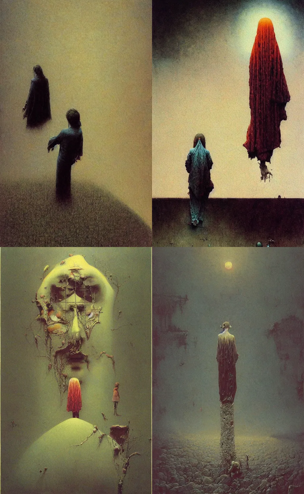 Prompt: beksinski, lisa frnak, norman rockwell, pixiv