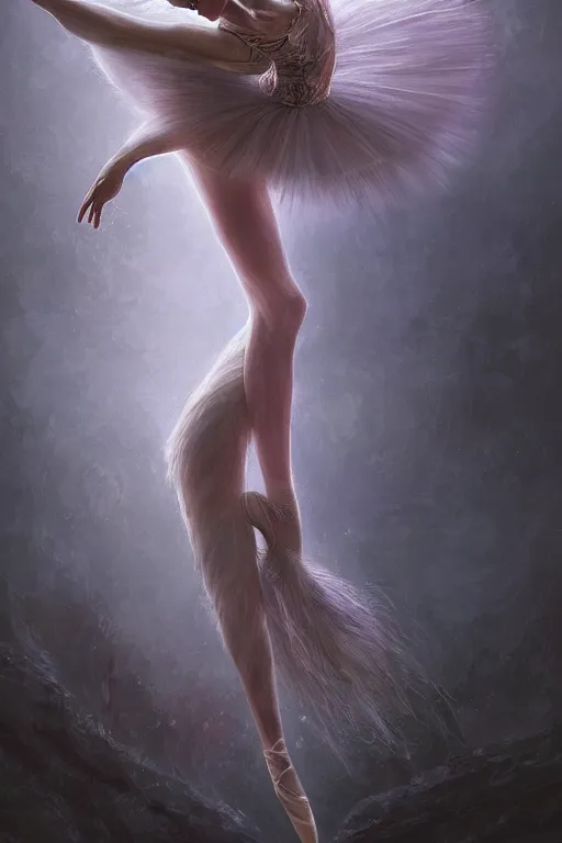 Image similar to prima ballerina, gorgeous, ethereal, intricate, elegant, volumetric lighting, nature scenery, digital painting, highly detailed, artstation, sharp focus, illustration, concept art, clive barker