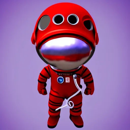 Prompt: chibi red astronaut 3 d model