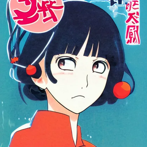 Image similar to a manga cover of a girl by rumiko takahashi