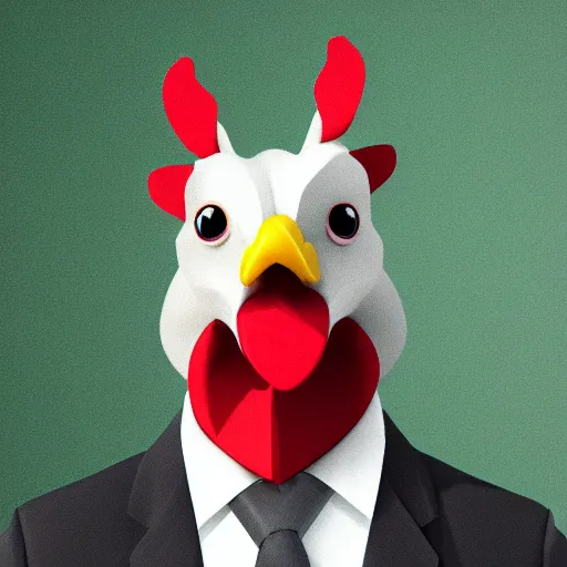 Image similar to a high detail shot of an antropomorphic chicken wearing a suit, realism, 8k