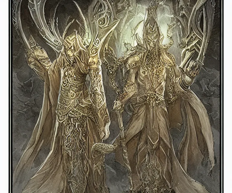 Prompt: ancient ornate powerful elven alchemic artifact, mtg illustration