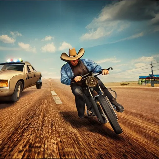 Image similar to police chase in the wild west