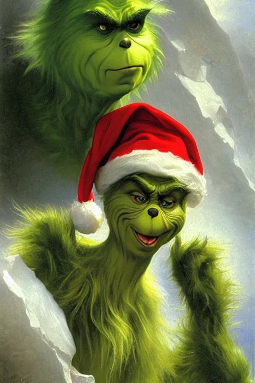 Image similar to the grinch, bouguereau