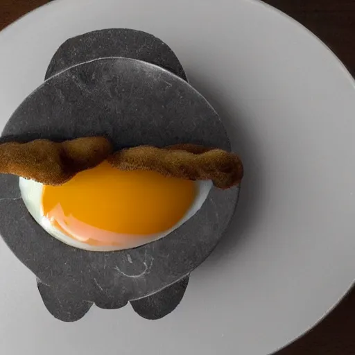 Prompt: fried egg shaped like a cat