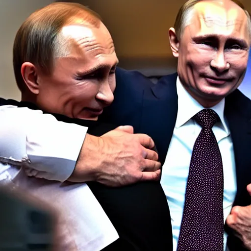 Image similar to vladimir putin hugs billy herrington, press conference, 1 0 8 0 p, press photos, g 7 summit