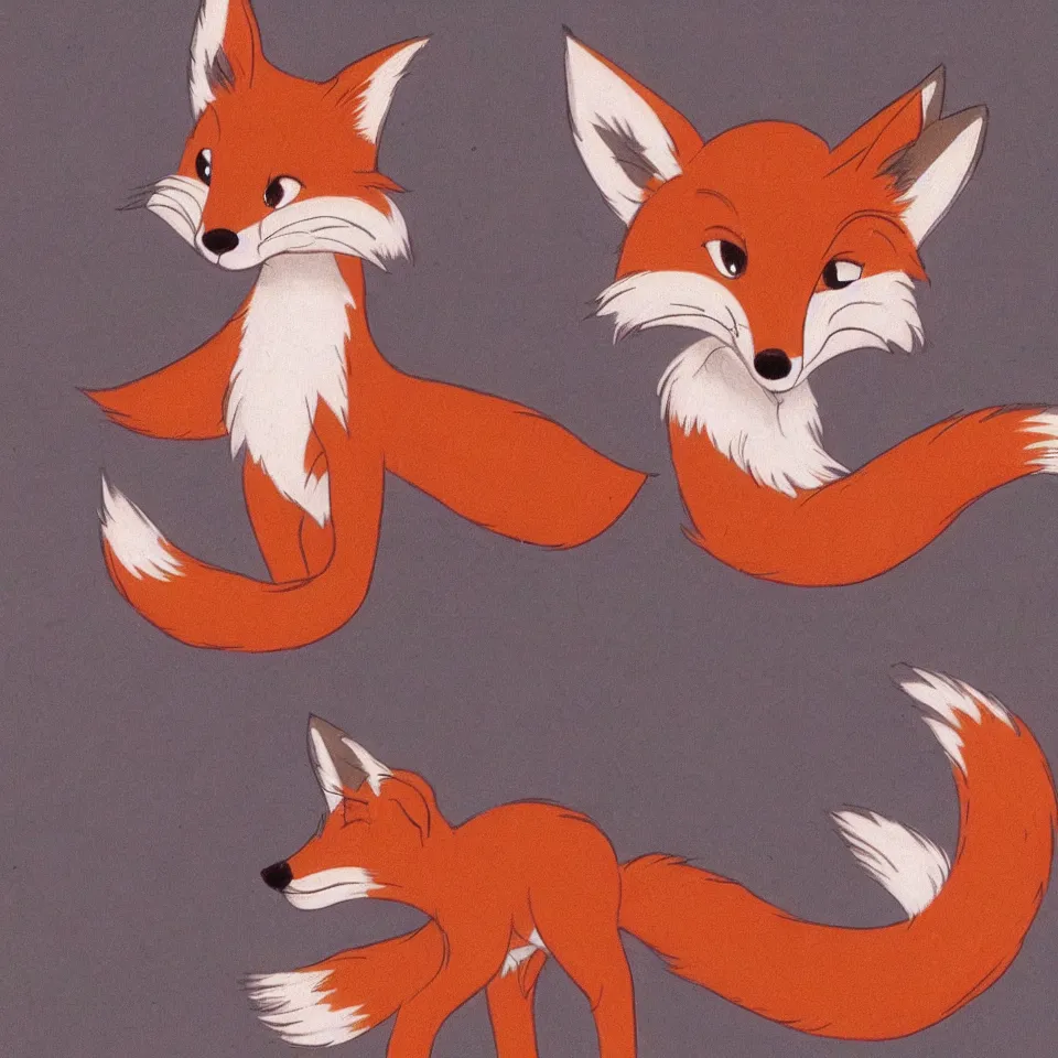 Image similar to cute fox by don bluth, 8k character illustration, detailed