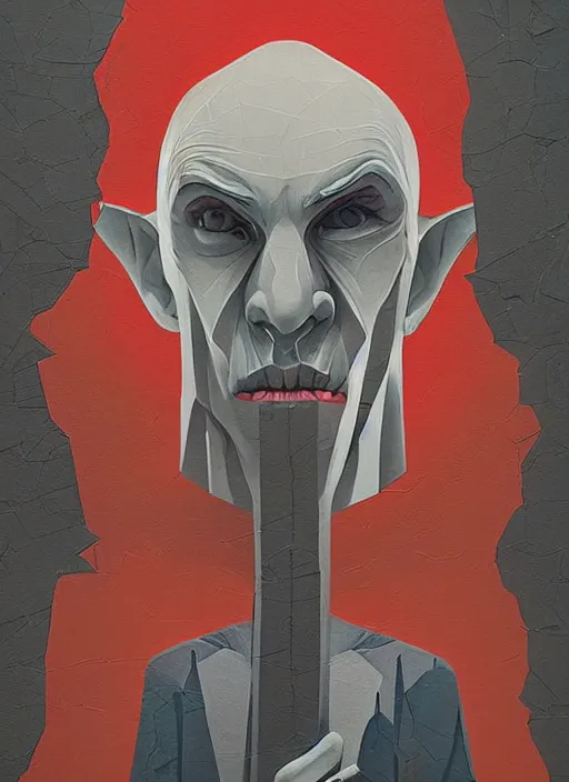 Image similar to symmetry!! portrait of the nosferatu by sachin teng, organic, cables, matte painting, geometric shapes, hard edges! graffiti, street art