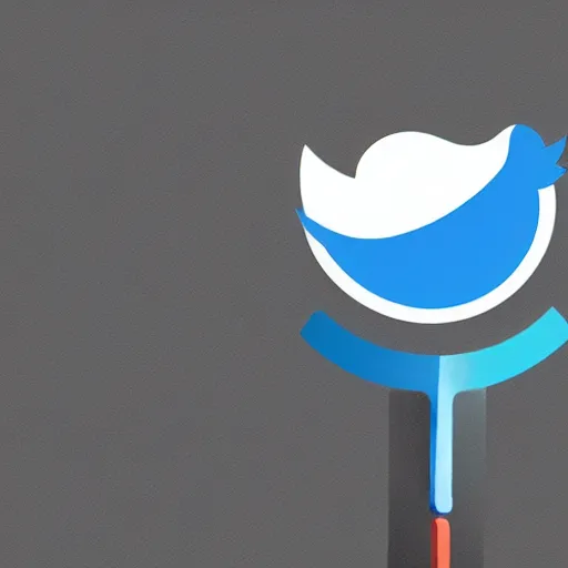 Prompt: twitter logo holding ban hammer, illustration, digital