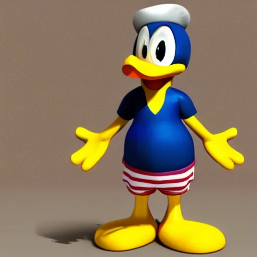 Image similar to 3d render of Donald duck