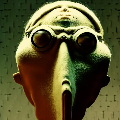 Image similar to covid - 1 9 mask compliance by otto dix, junji ito, hr ginger, jan svankmeyer, beksinski, claymation, hyperrealistic, aesthetic, masterpiece