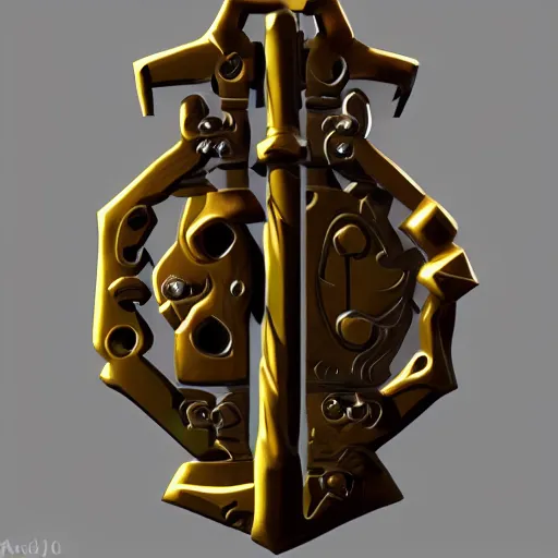 Image similar to a stylised key for the doors, key is on the center of image, point and click game inventory item, very detailed, dynamic lights, on the solid color background, high poly vray render, stylised textures, trending on artstation