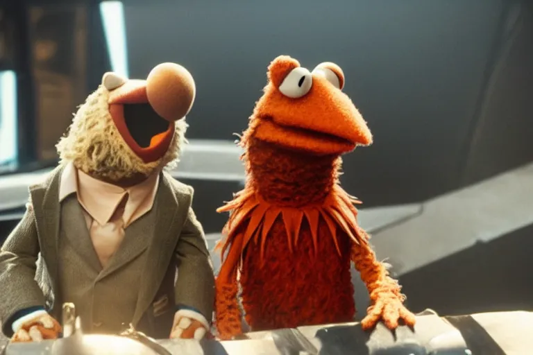 Image similar to film still of Animal from The Muppets as Tony Stark in Avengers Endgame, 8k,