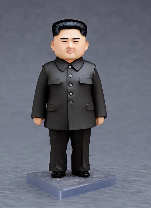 Prompt: a detailed nendoroid of kim jong un, detailed product photo