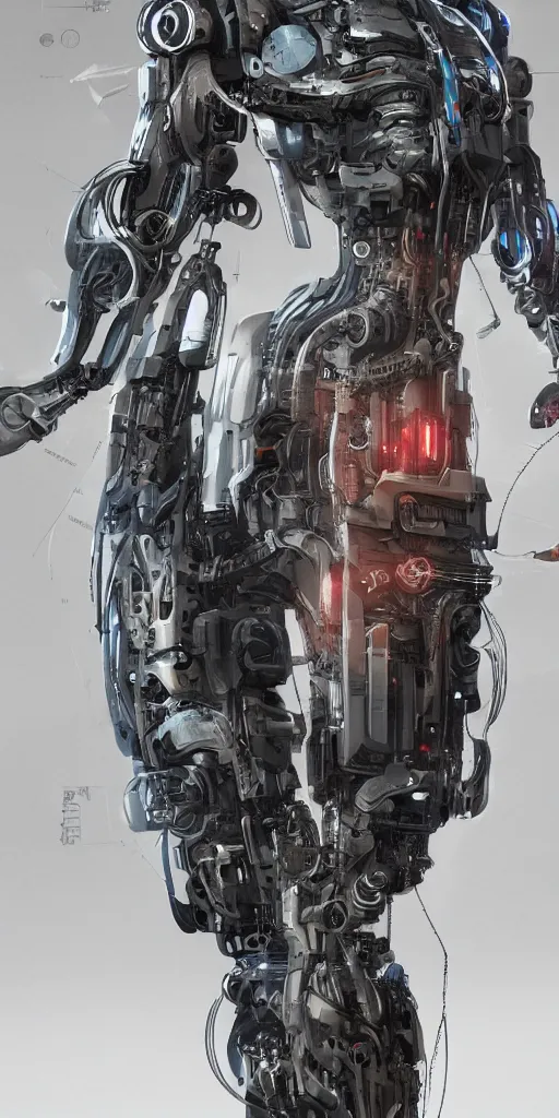 Image similar to concept art, design drawings, instructions, various mechanical prostheses that can enhance human function, cyberpunk, precision, high detail, 8 k.