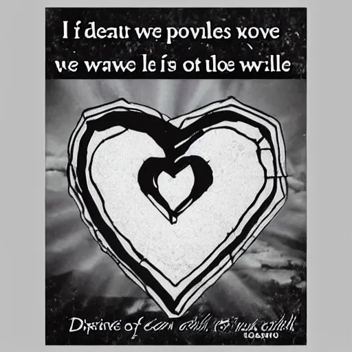 Image similar to if i can't let you go, will darkness divide? for the fiction of love is the truth of our lies we were playing for keeps but we both knew the cost now the only way out's in your heart shaped box