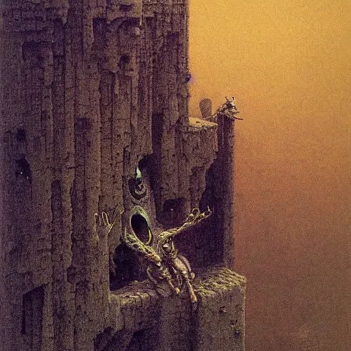 Image similar to goblin concept art, beksinski