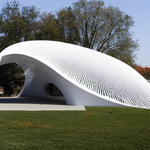 Prompt: 3d printed building, by calatrava