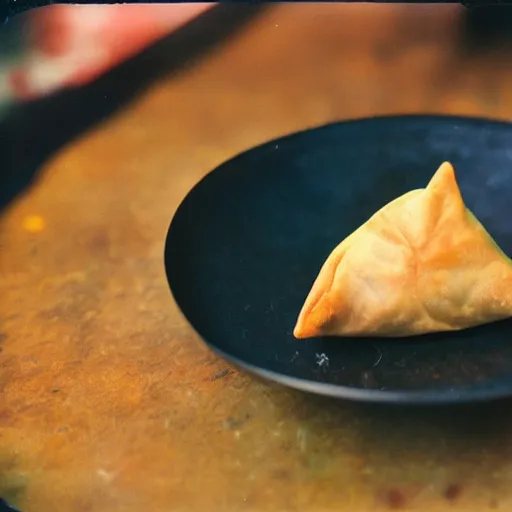 Prompt: Samosa in the shape of a football, 8k 35mm film look