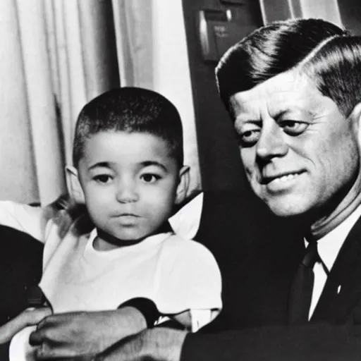 Image similar to jfk with a gen z zoomer haircut curly fade throwing up gang signs