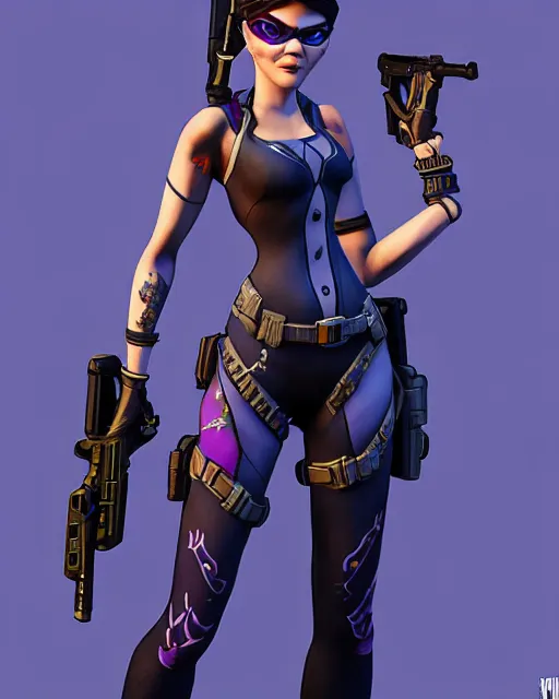 Image similar to widowmaker from overwatch, intricate details, highly detailed, in the style of gta 5 game cover art