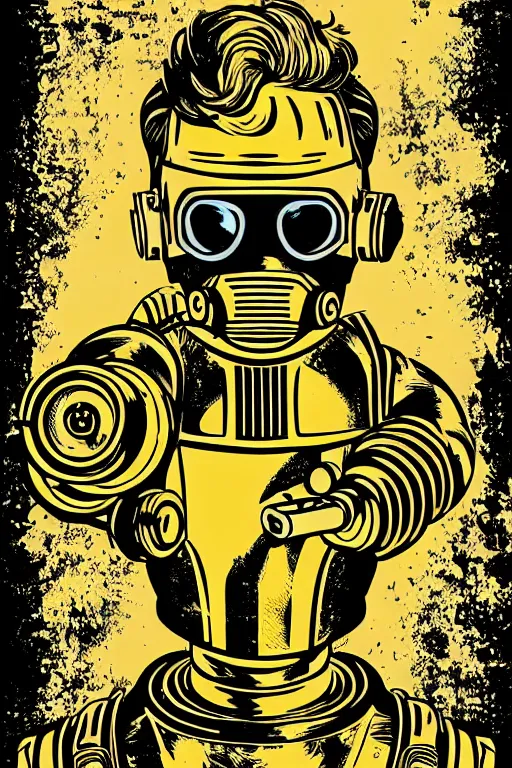 Image similar to fallout 7 6 retro futurist illustration art by butcher billy, sticker, colorful, illustration, highly detailed, simple, smooth and clean vector curves, no jagged lines, vector art, smooth andy warhol style