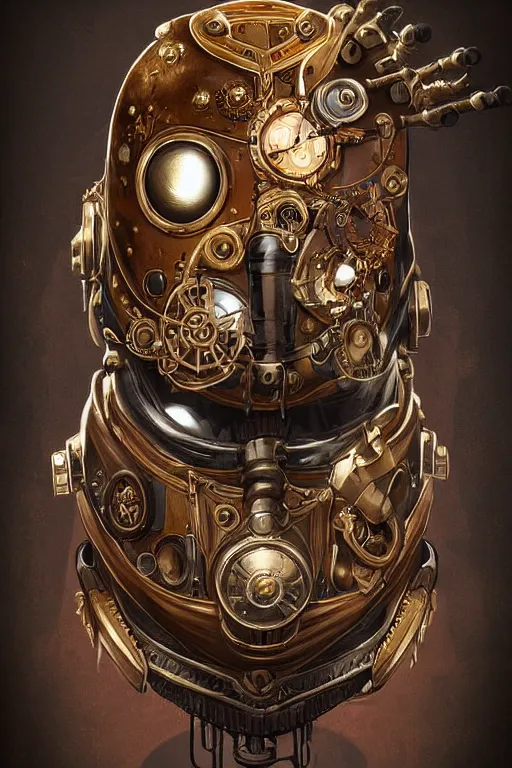 Image similar to steampunk helmet fantasy art mask robot ninja stylized digital illustration sharp focus, elegant intricate digital painting artstation concept art global illumination ray tracing advanced technology chaykin howard and campionpascale and cooke darwyn and davis jack