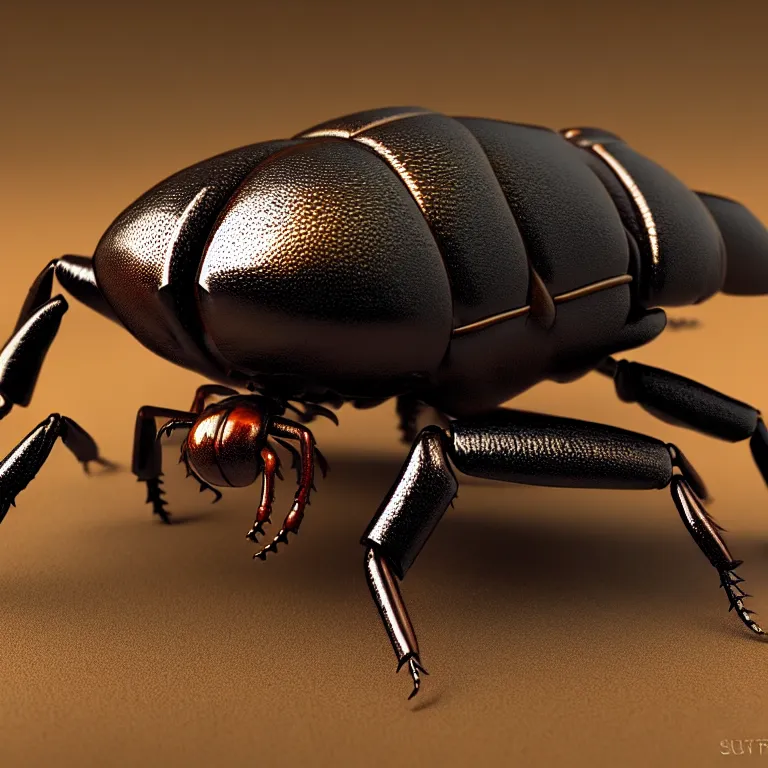 Prompt: steampunk stag beetle, 3 d model, unreal engine realistic render, 8 k, micro detail, elegant, highly detailed, centered, digital painting, smooth, sharp focus, illustration, artgerm, wlop
