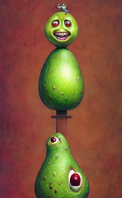 Image similar to anthro avocado creature painting by chiara bautista, beksinski and norman rockwell and greg rutkowski weta studio, and lucasfilm