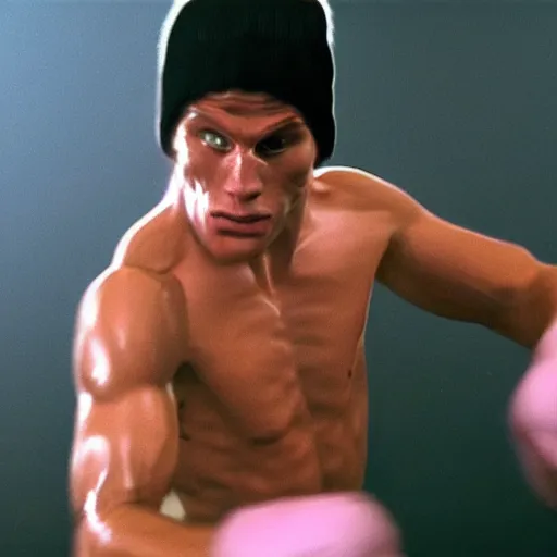 Prompt: Live Action Still of Jerma in Rocky II, real life, hyperrealistic, ultra realistic, realistic, highly detailed, epic, HD quality, 8k resolution, body and headshot, film still