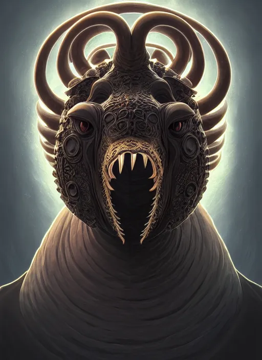 Image similar to anthropomorphic torus head in edgy darkiron camel, intricate, elegant, highly detailed animal monster, digital painting, artstation, concept art, smooth, sharp focus, illustration, art by artgerm, dwayne barlowe, trending on artstation and greg rutkowski and alphonse mucha, 8 k