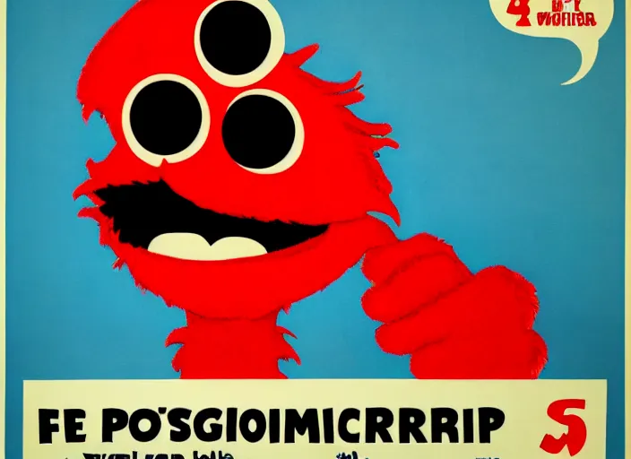 Image similar to elmo propaganda poster