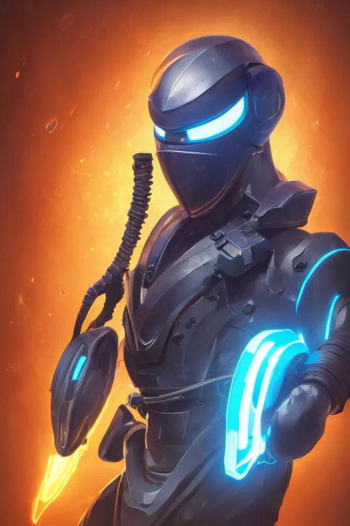 Image similar to epic mask helmet robot ninja portrait stylized as fornite style game design fanart by concept artist gervasio canda, behance hd by jesper ejsing, by rhads, makoto shinkai and lois van baarle, ilya kuvshinov, rossdraws global illumination radiating a glowing aura global illumination ray tracing hdr render in unreal engine 5