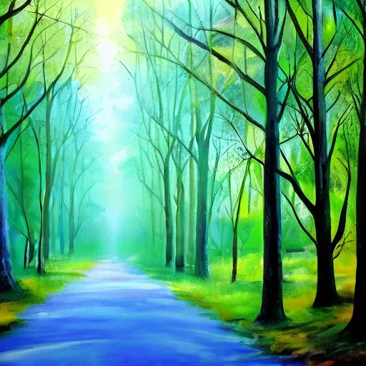 Prompt: beautiful forest painting