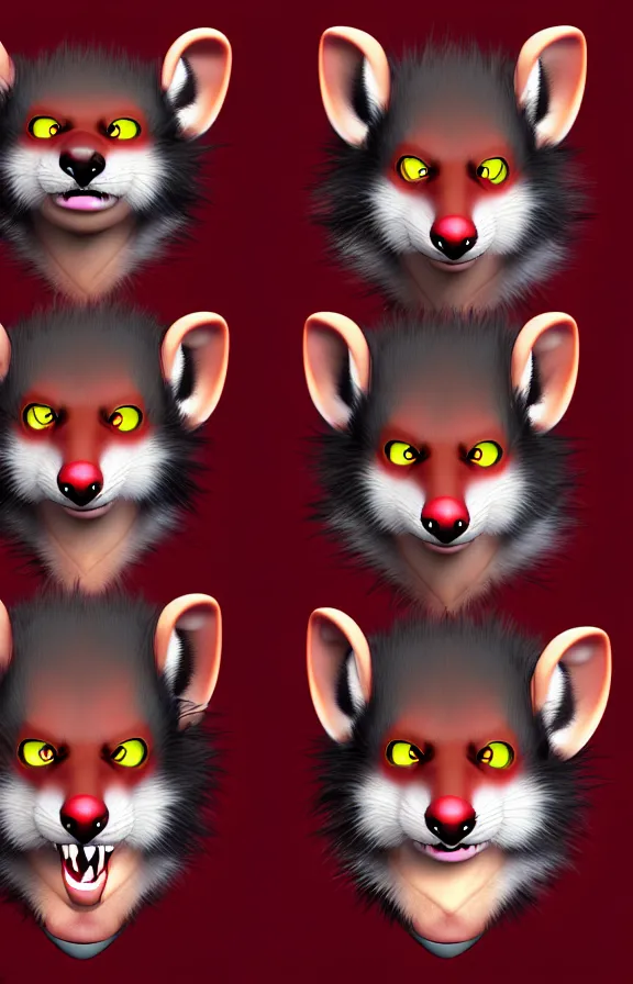 Image similar to furry - male - red - black - weasel - chaos theorist - fursona uhd ue 5 visual novel pc game expressions, photorealistic