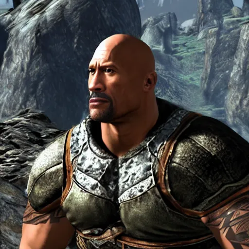 Image similar to Dwayne The Rock Johnson Skyrim mod