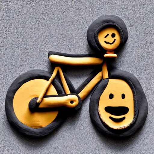 Image similar to clay emoji art of a bicycle