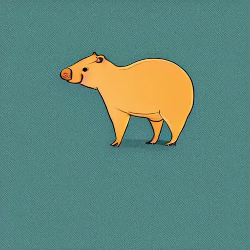 Prompt: an adorable graphic of a capybara, art by naomi lord, sticker, redbubble, clean, vector art, cute, hd