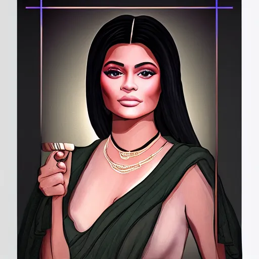 Image similar to kylie jenner as a greek goddess, photorealistic, cinematic