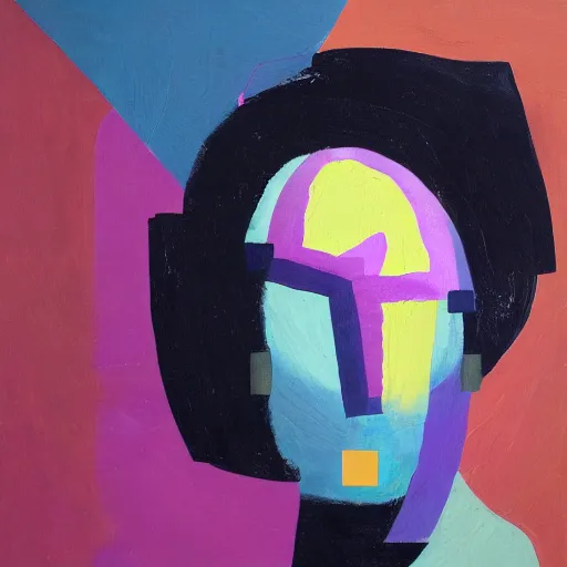 Image similar to a portrait of abstract face with polygon