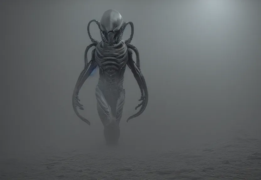 Prompt: a ultra realistic hyper realistic underexposed film photograph of a xenomorph volumetric fog