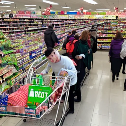 Image similar to Holy supermarket queue