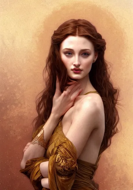 Image similar to sansa angeline jolie, intricate, elegant, highly detailed, digital painting, artstation, concept art, smooth, sharp focus, illustration, art by artgerm and greg rutkowski and alphonse mucha and william - adolphe bouguereau