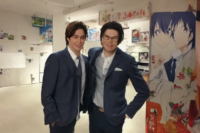 Prompt: Two handsome guys, Kyoto Animation